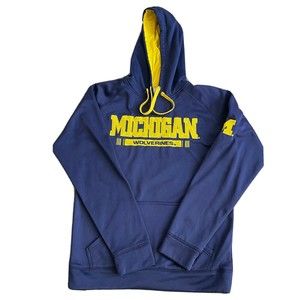 Champion Authentic Apparel University Of Michigan Wolverines Hoodie Blue Small